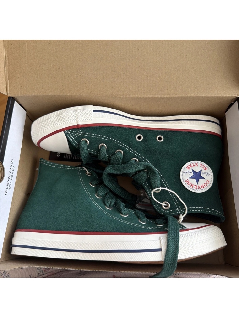 Converse Green/White High Top Kids Sneakers Box